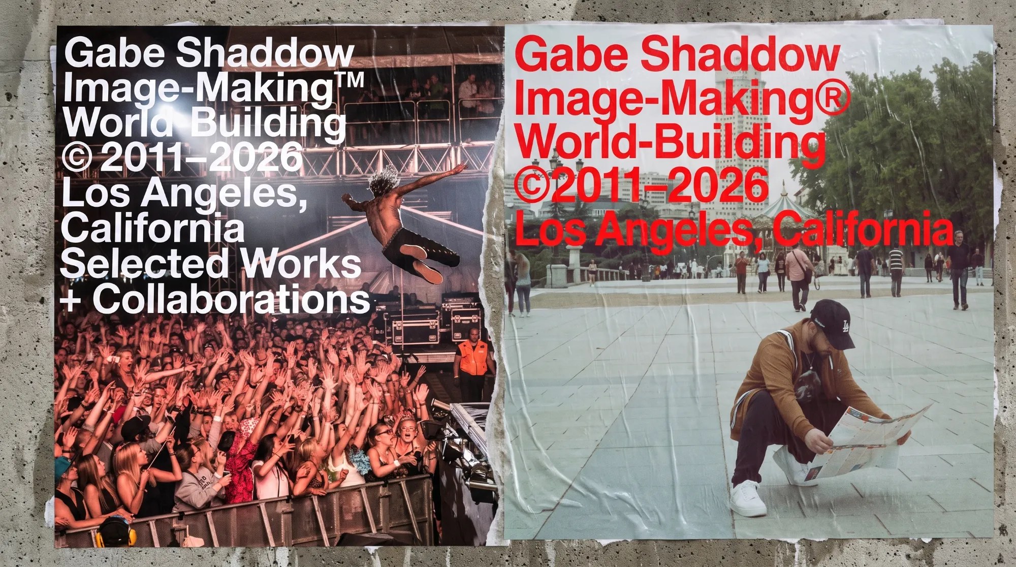Gabe Shaddow — Image-Making, World-Building, 2011–2026, Los Angeles, California. Selected works and collaborations.