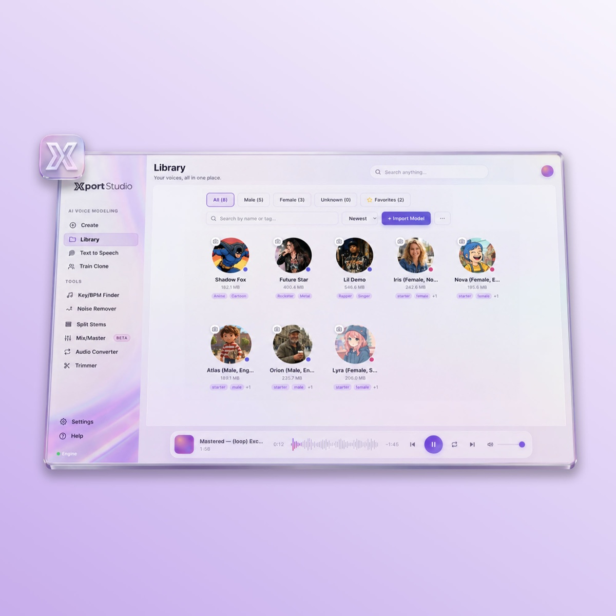Xport Studio &mdash; AI audio workspace